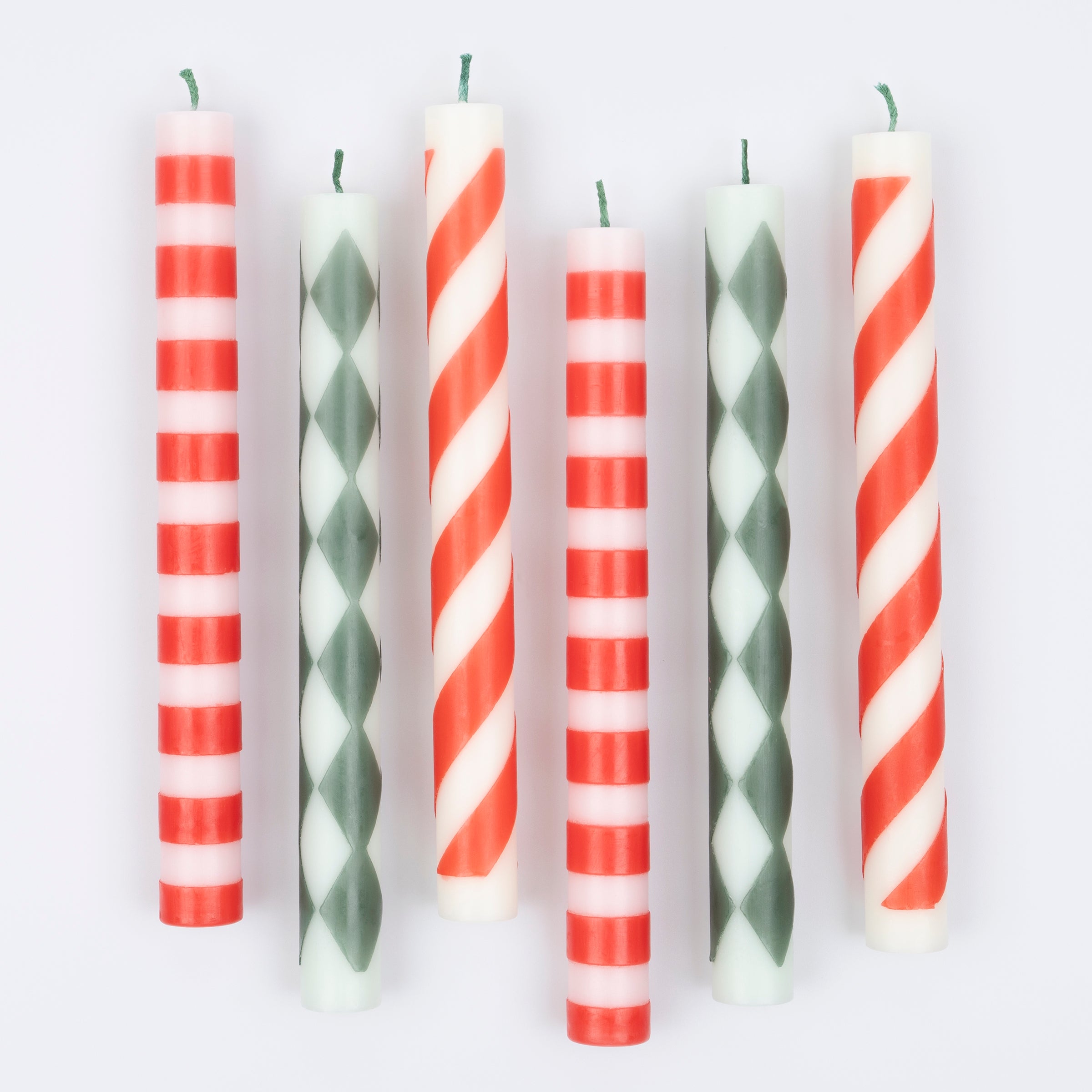 Festive Stripe Table Candles - Thumbnail 5