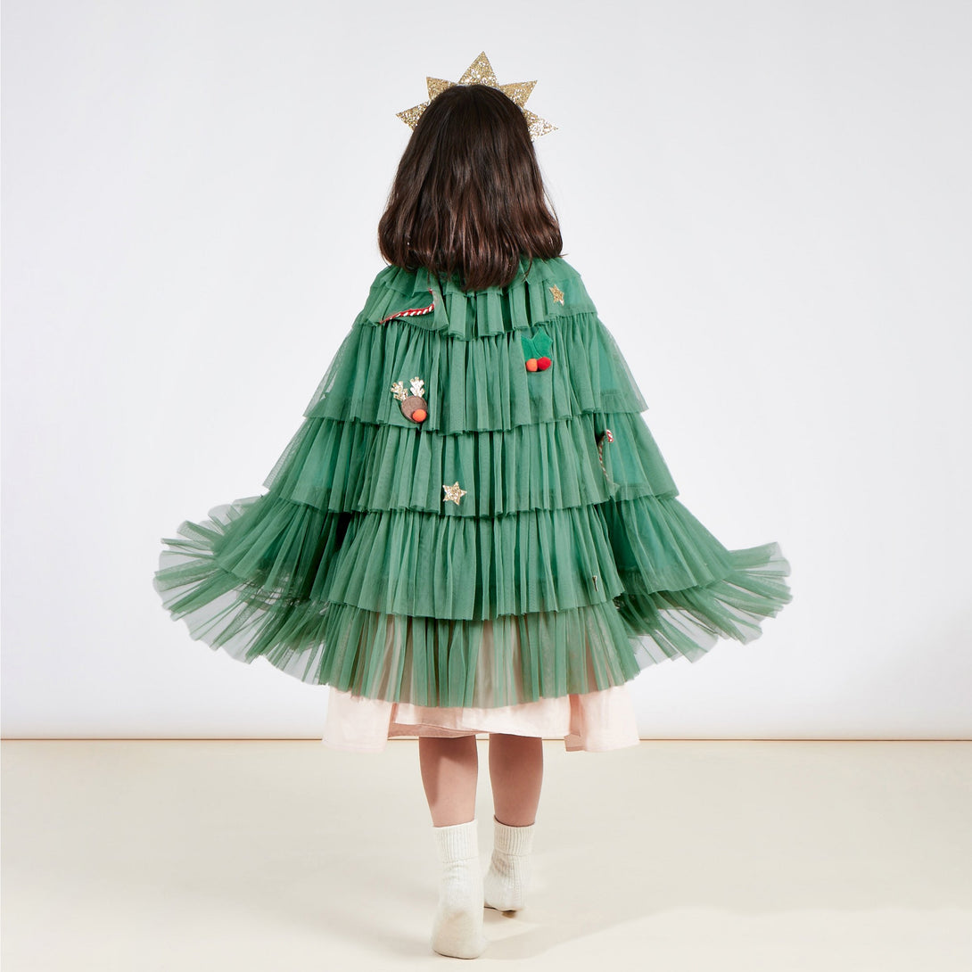 This gorgeous Christmas tree costume is made from tulle with delightful Christmas embellishments Image2