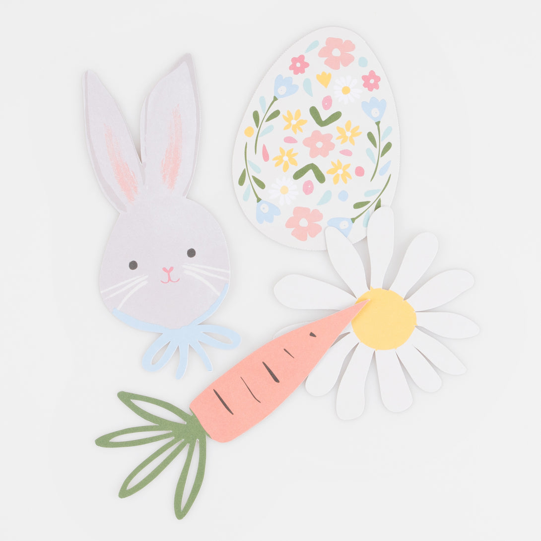 Our Easter stickers include flower stickers, bunny sticker, chick stickers, perfect for an Easter party activity.