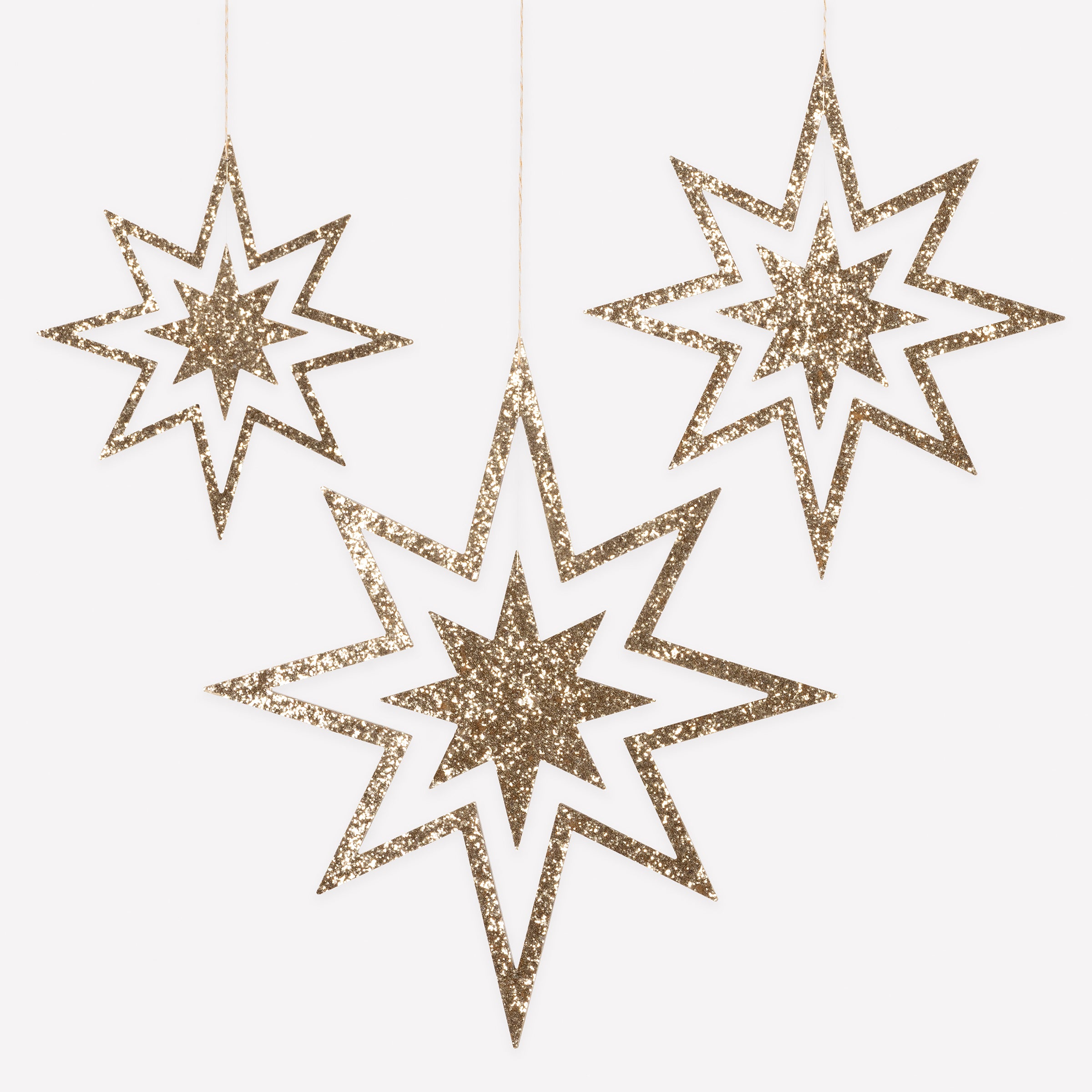 Large Glitter Wooden Star Decorations - Thumbnail 4