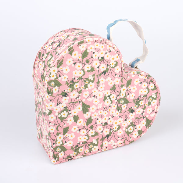 Our mini suitcases feature pretty Liberty floral prints in pink tones, fabulous for kids aged 3+ and adults, for travel and storage. Image6