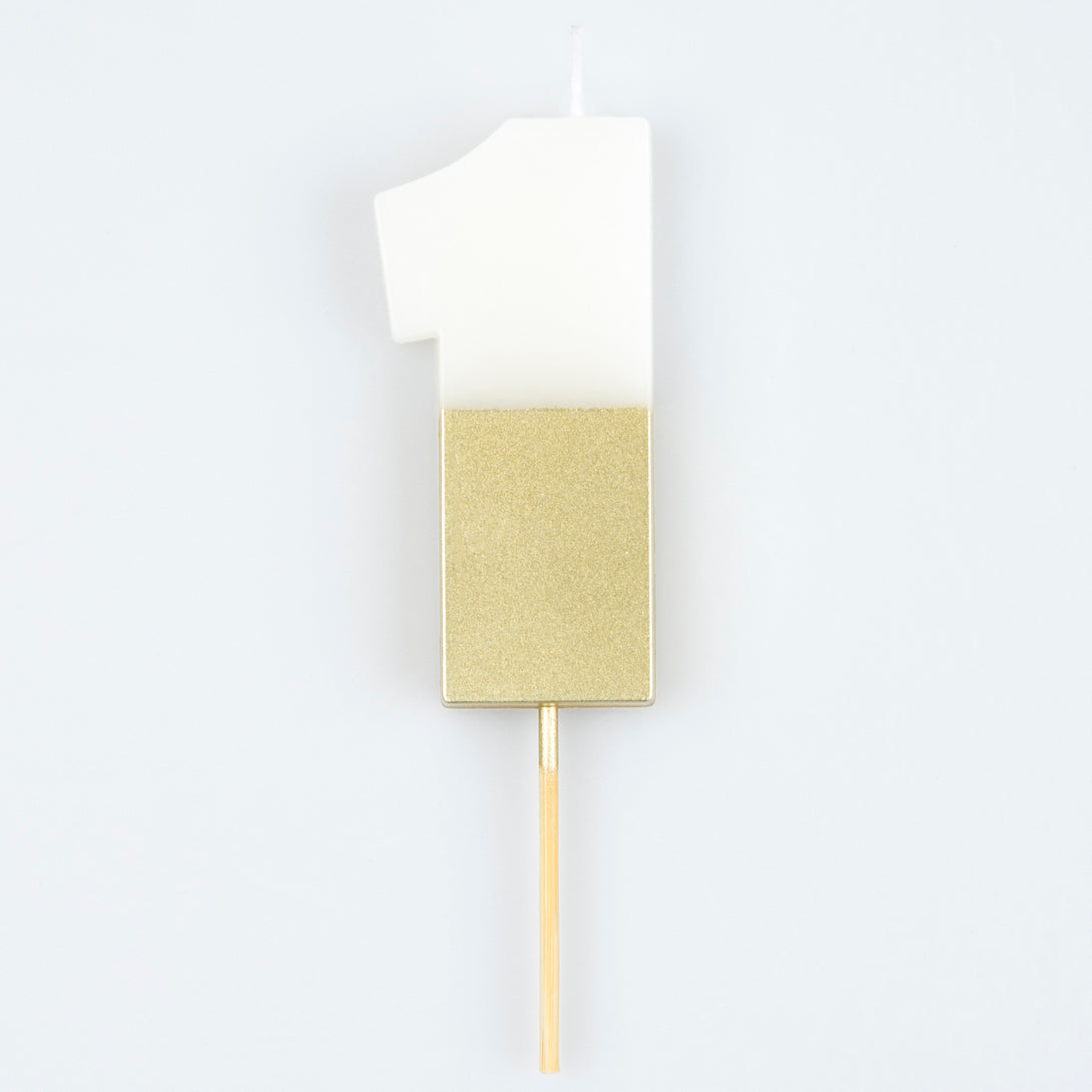 Our birthday cake candles, with gold dipped details, are stunning.,Our birthday cake candles, with gold dipped details, are stunning. Image1