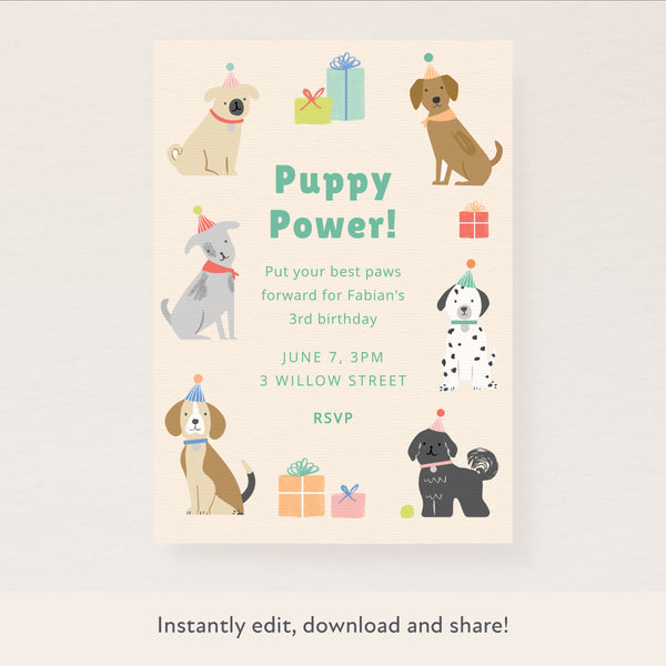 Puppy Download & Print Invitation Image1
