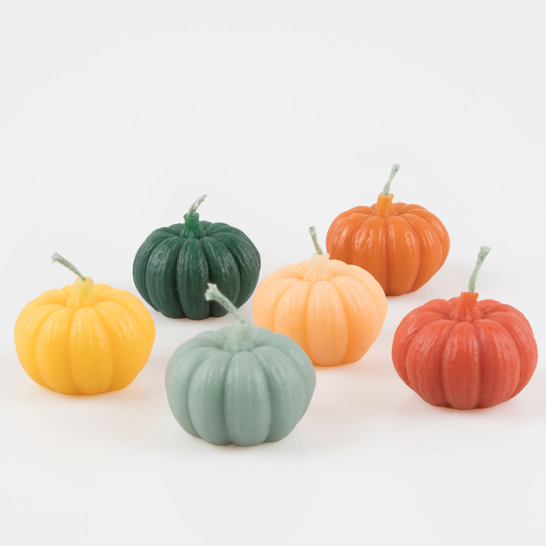 Our pumpkin candles are the perfect Thanksgiving table decorations or for as fall candles.