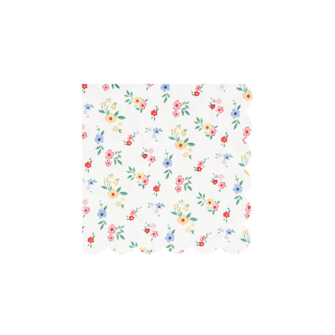 Our small paper napkins feature two classic floral designs and scalloped edges, perfect as baby shower napkins, or for bridal showers.