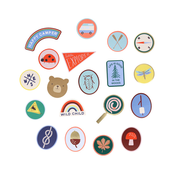 Add our camping adventure stickers to your party bags, ideal for nature lovers.