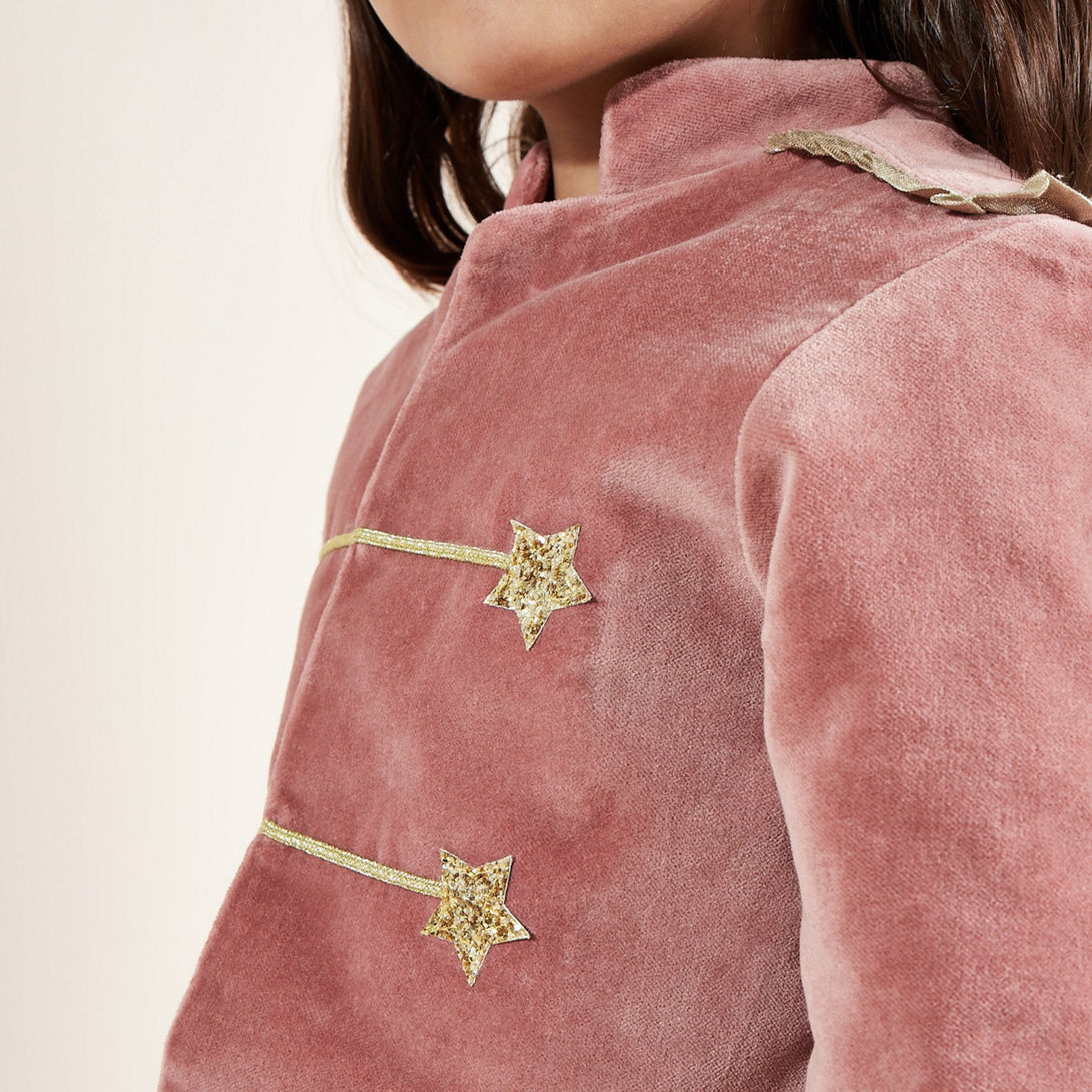 This girls' Christmas costume is made from velvet, tulle and gold lamé. Image6