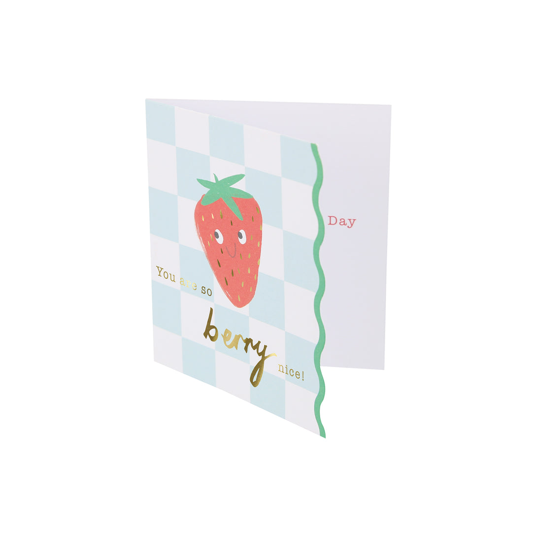 Our special Valentine's card set includes fruit-themed cards and erasers for a fun Valentine's gift.