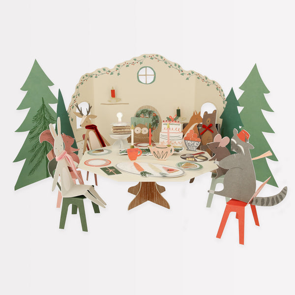 Our paper advent calendar is an interactive animal tea party, with lots of charming 3D details.