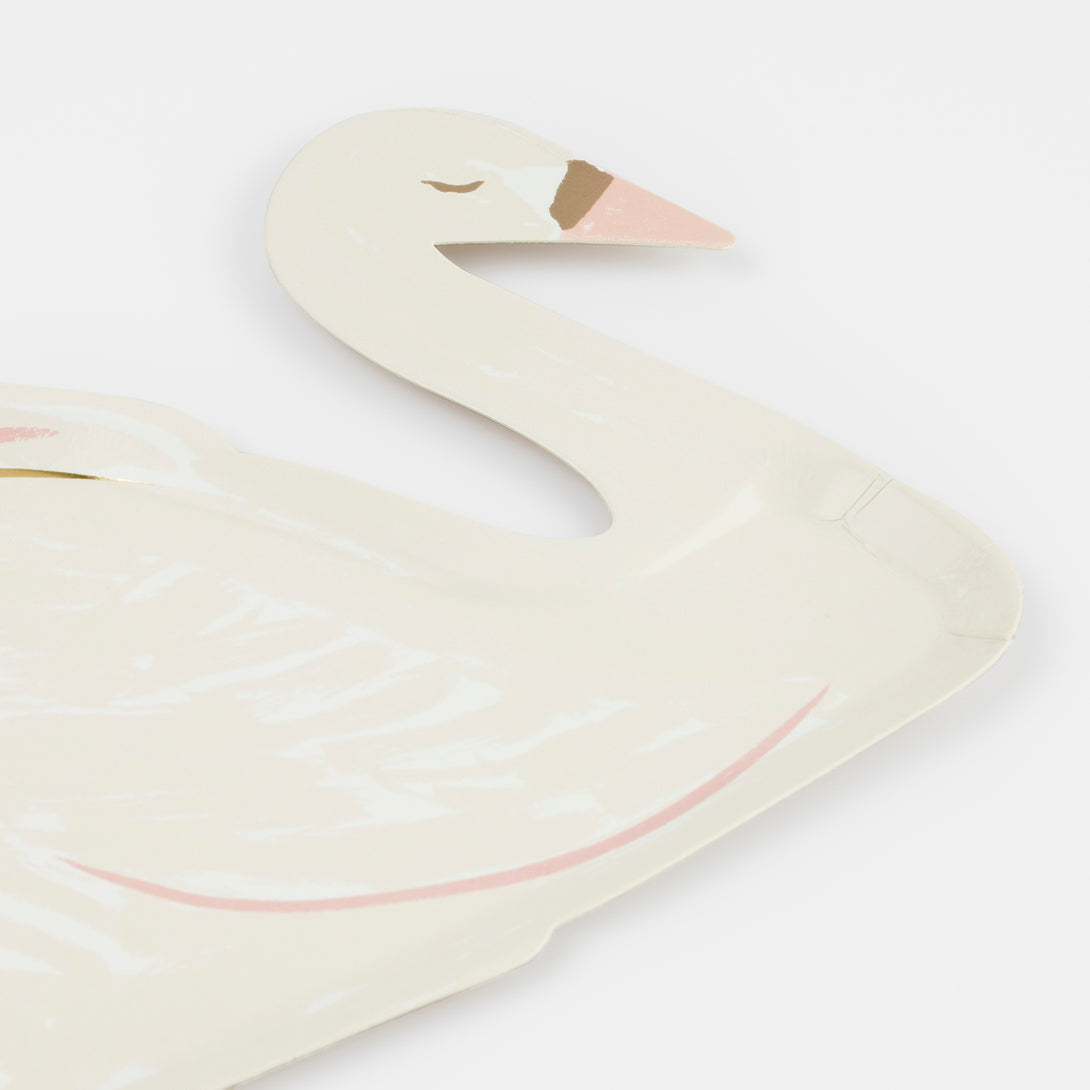 Our paper plates, designed to look like elegant swans, are ideal to add to your princess party supplies.