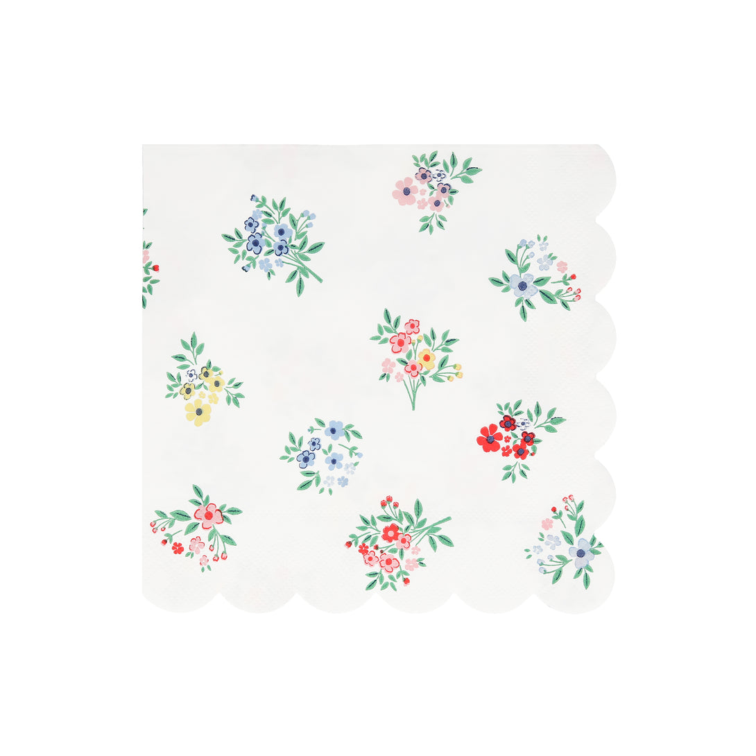 Use our large napkins, with floral designs, for table layering at your garden parties, bridal showers or as baby shower napkins.