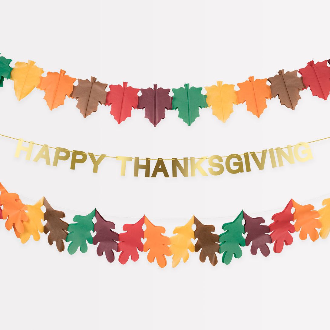 Make your Thanksgiving party look amazing with our fall leaf garland.