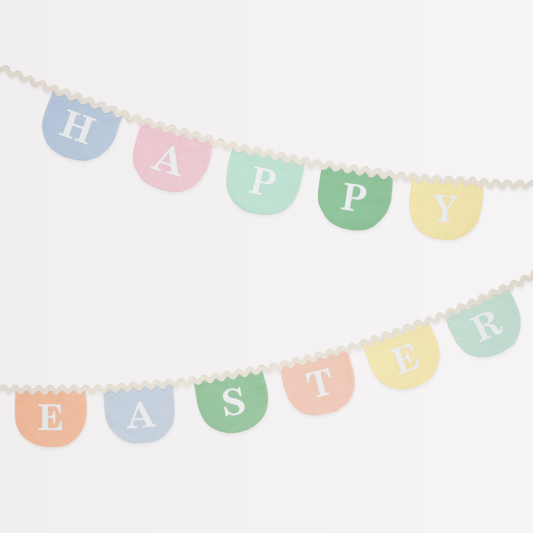 Add our fabric Easter garland to your Easter hanging decorations, the pastel colors look amazing on the wall or table.