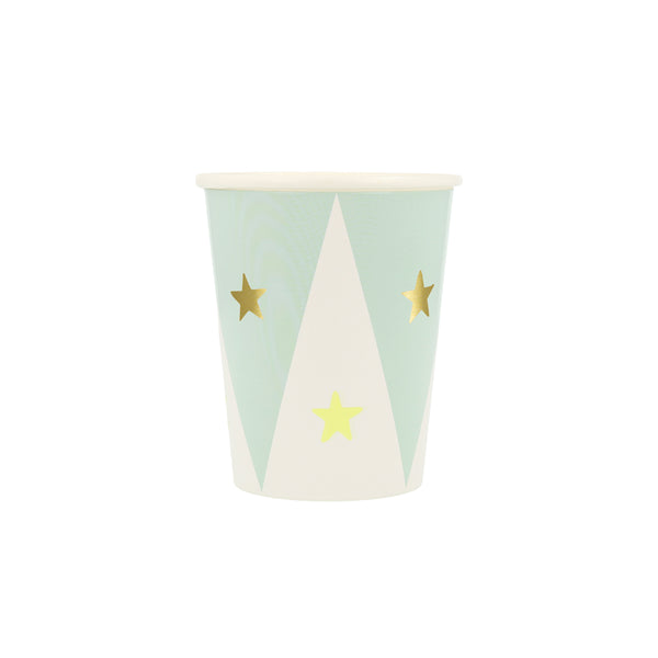 Our circus cups are perfect for a circus themed party, with bright colors and shiny gold foil stars. Image6