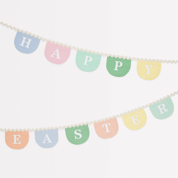 Add our fabric Easter garland to your Easter hanging decorations, the pastel colors look amazing on the wall or table.