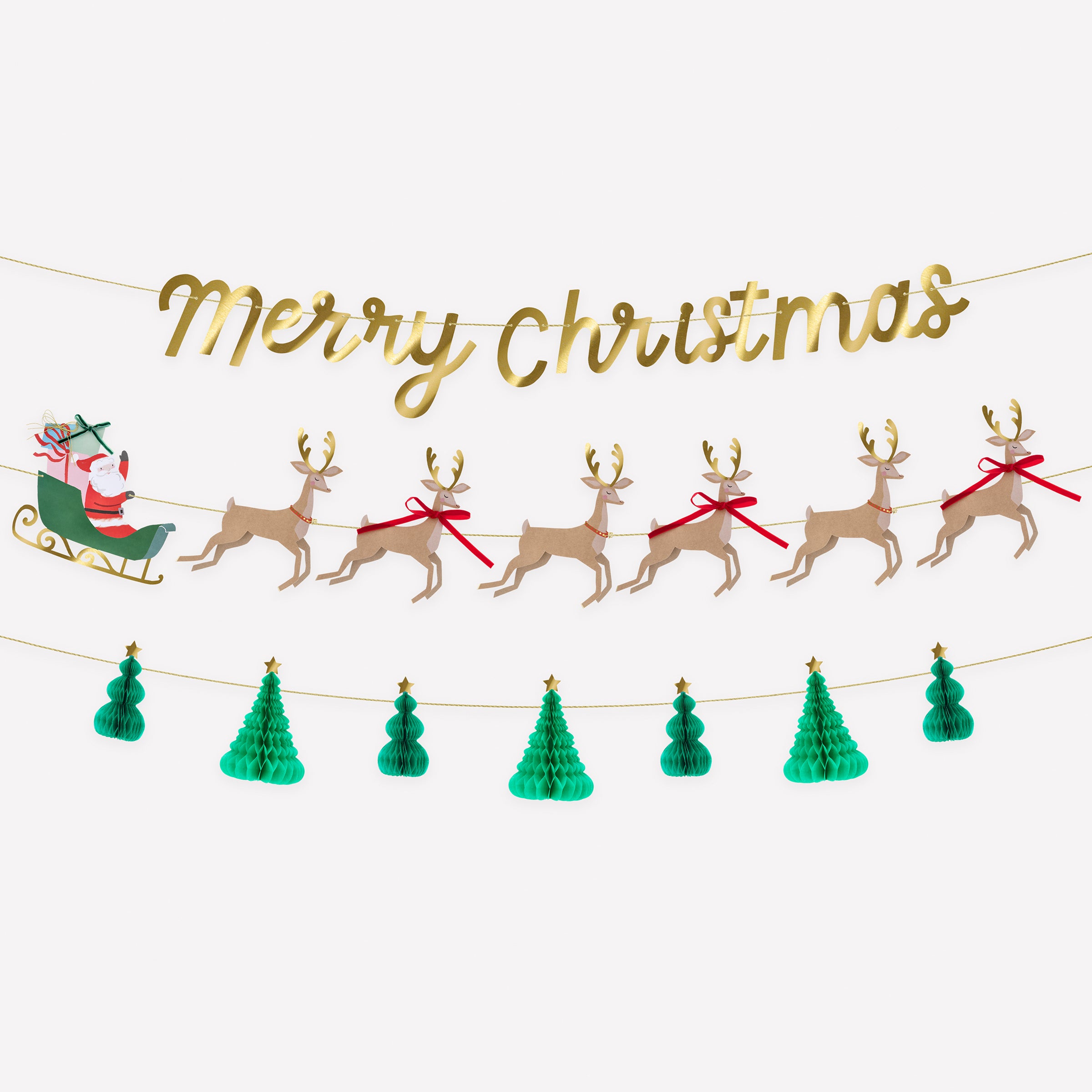 Meri Meri Santa Sleigh & Reindeer Garland - Thumbnail 2
