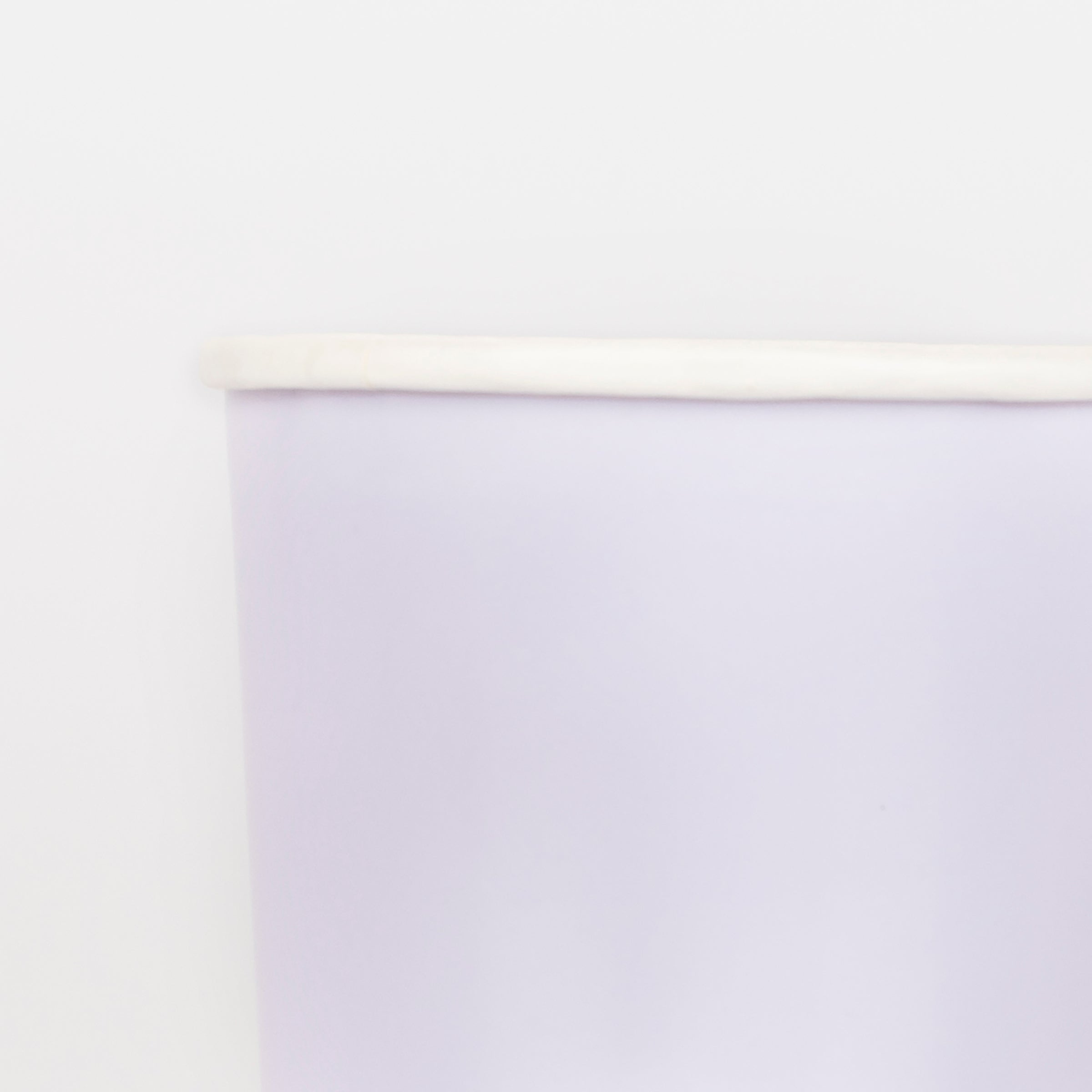 Our paper cups, in a light purple color, are perfect for a purple party.