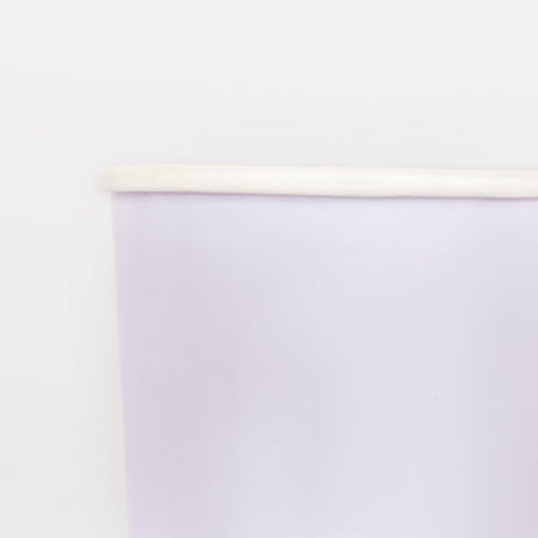 Our paper cups, in a light purple color, are perfect for a purple party. Image3