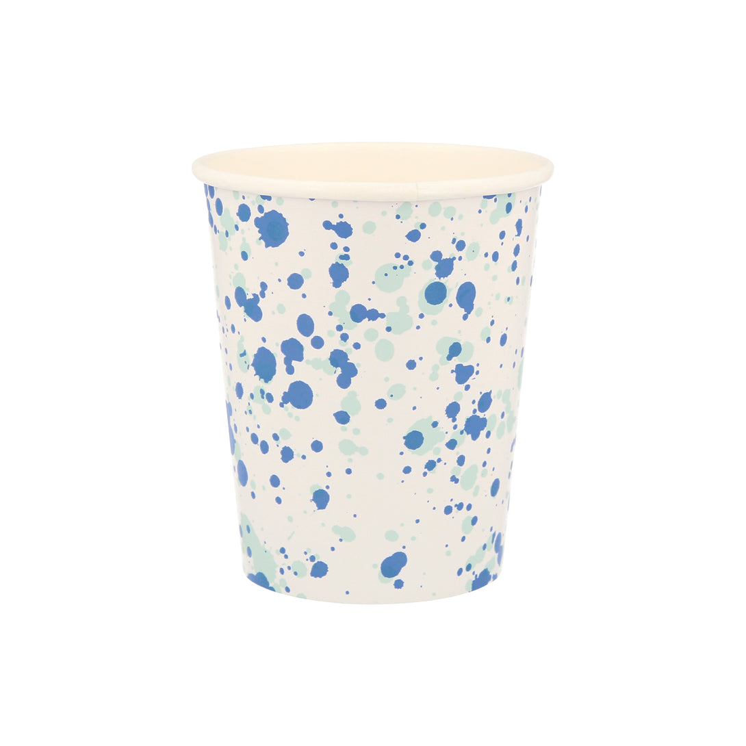 Our paper cups feature a speckling of colors, making them ideal for any kids birthday party themes or baby showers.