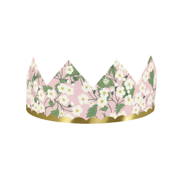 Our sophisticated paper hats are crowns with Liberty print designs, pink ribbons and gold foil, perfect for bridal showers and baby showers. Image6