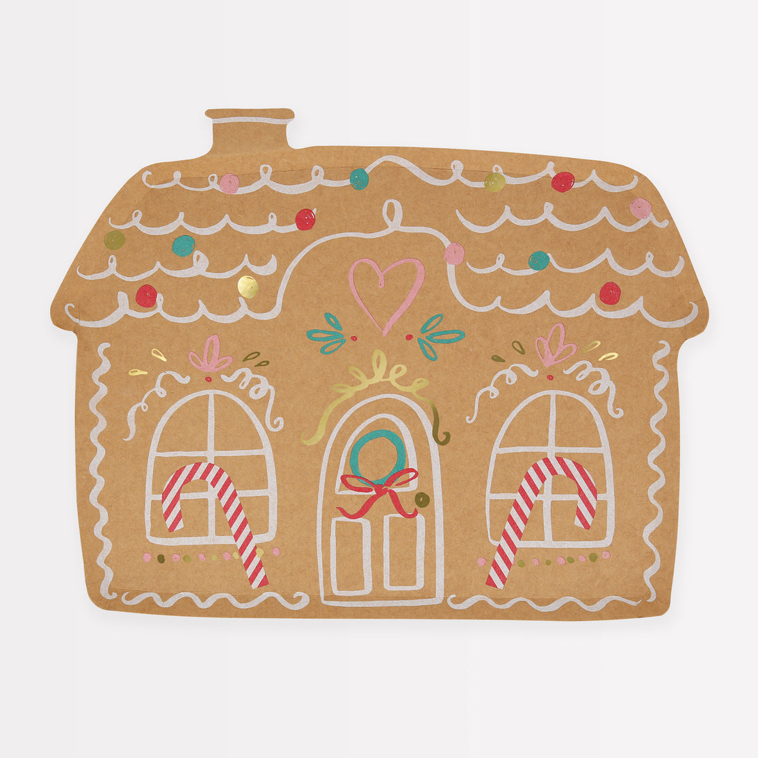 Our special Christmas party supplies include gingerbread house paper plates, party napkins, a cupcake kit and a fabulous festive garland.