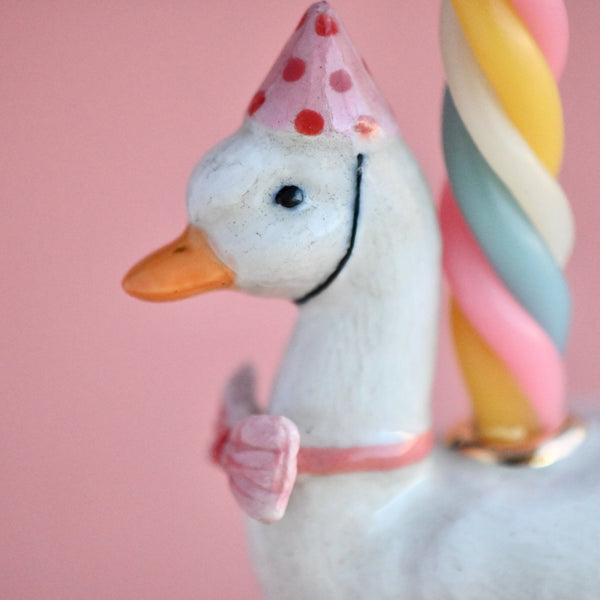 Pink Goose Porcelain Cake Topper