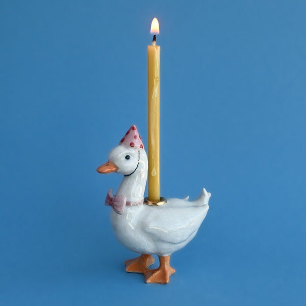 Pink Goose Porcelain Cake Topper