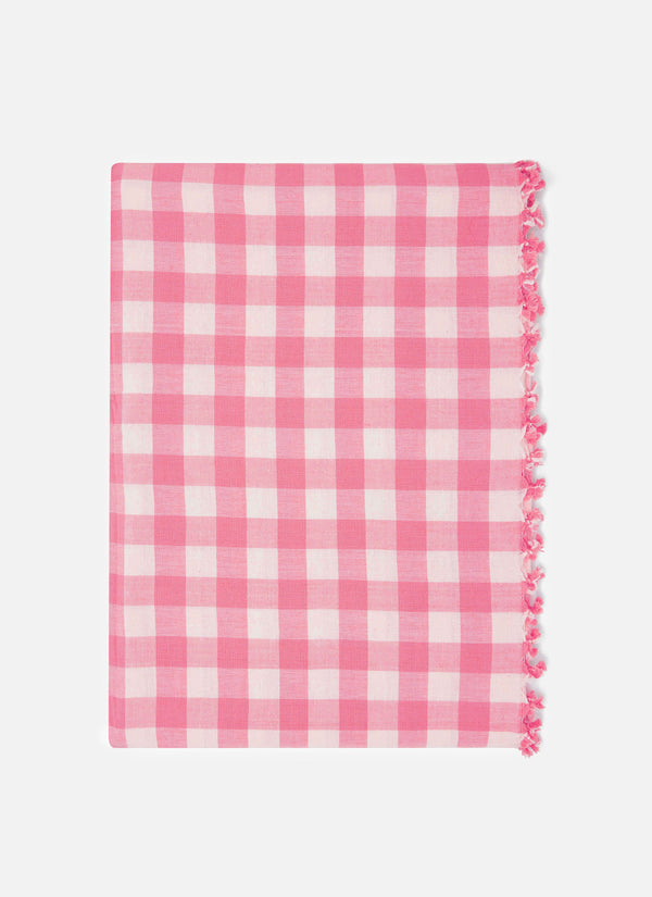 Gingham Peony Tablecloth