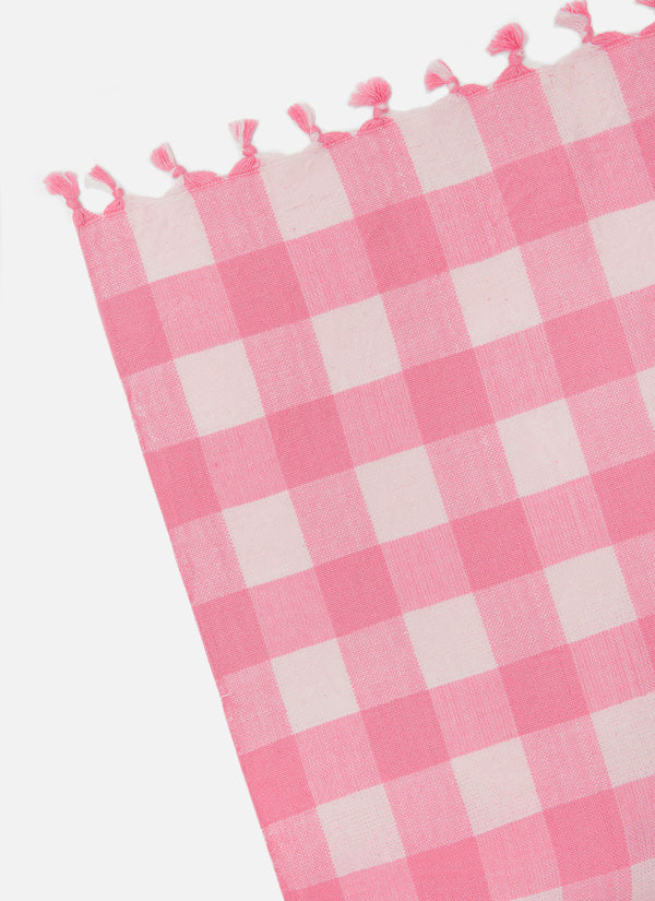 Gingham Peony Tablecloth