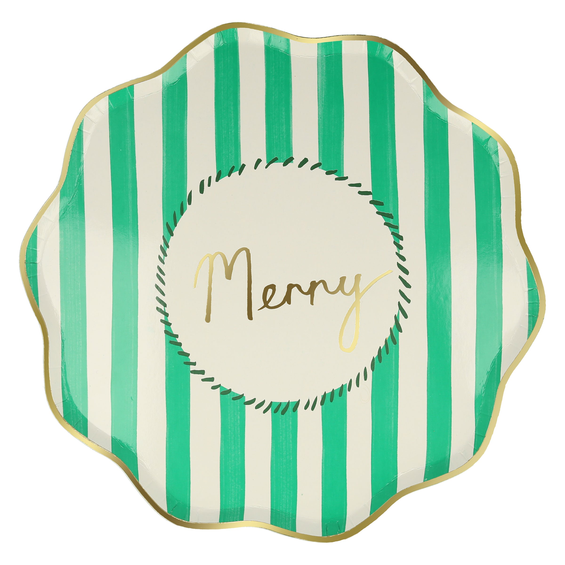 These striped plates are perfect for a stylish Christmas party.