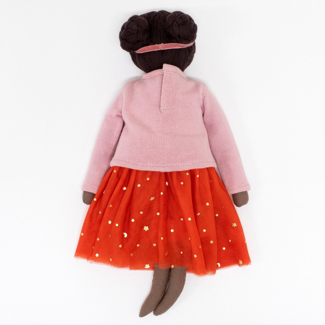 Our Christmas doll comes wearing wonderful doll clothing, including a reindeer sweatshirt.