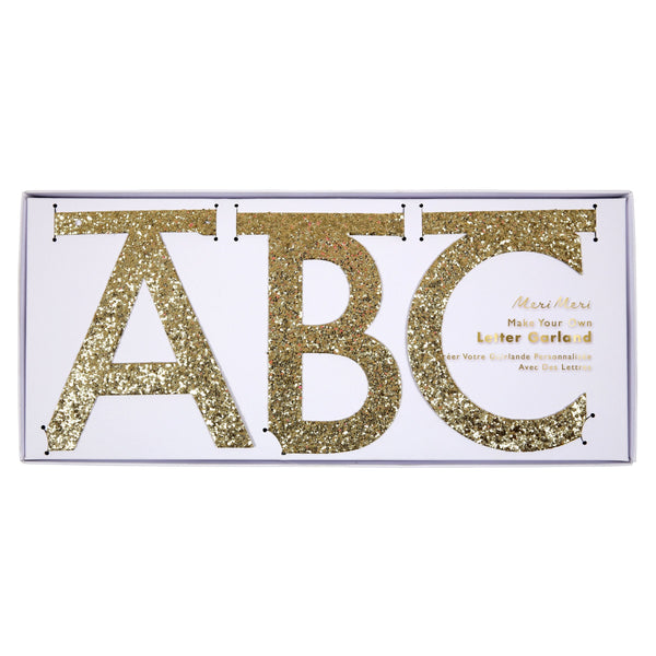 Gold Glitter Letter Garland Kit Image5