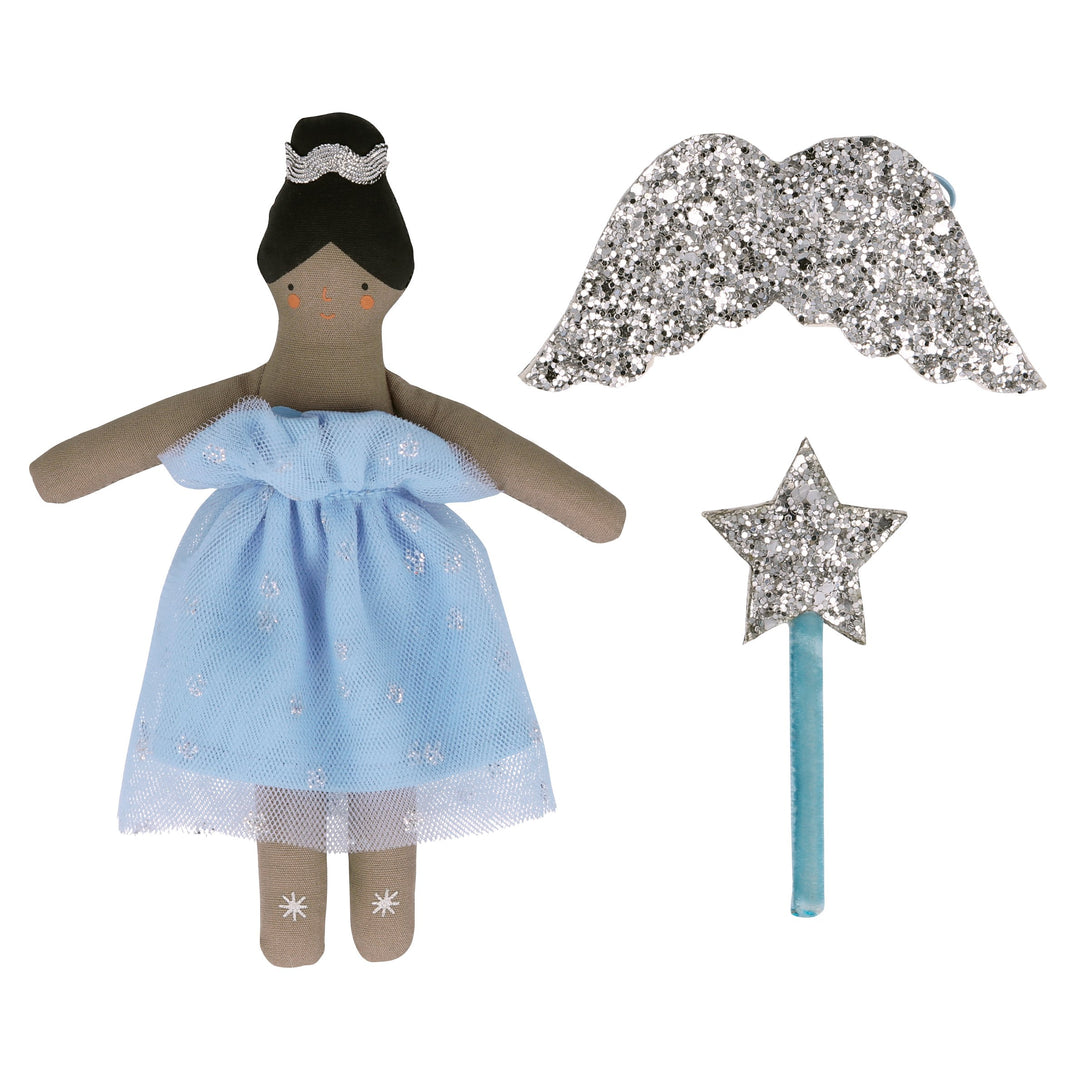 Our mini doll Ruby the Fairy, comes with mini suitcase.