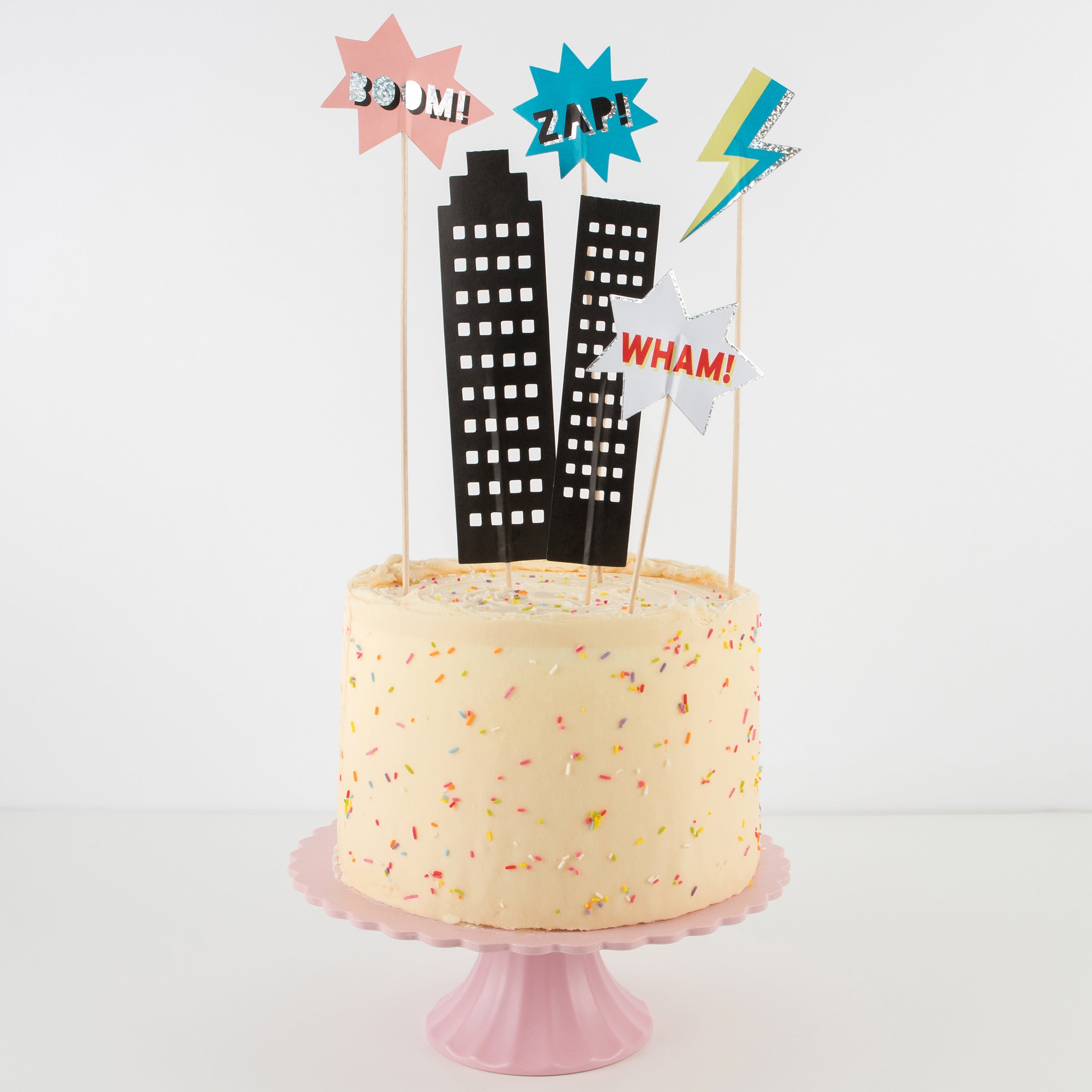 Our birthday cake toppers are perfect for a superhero birthday party.