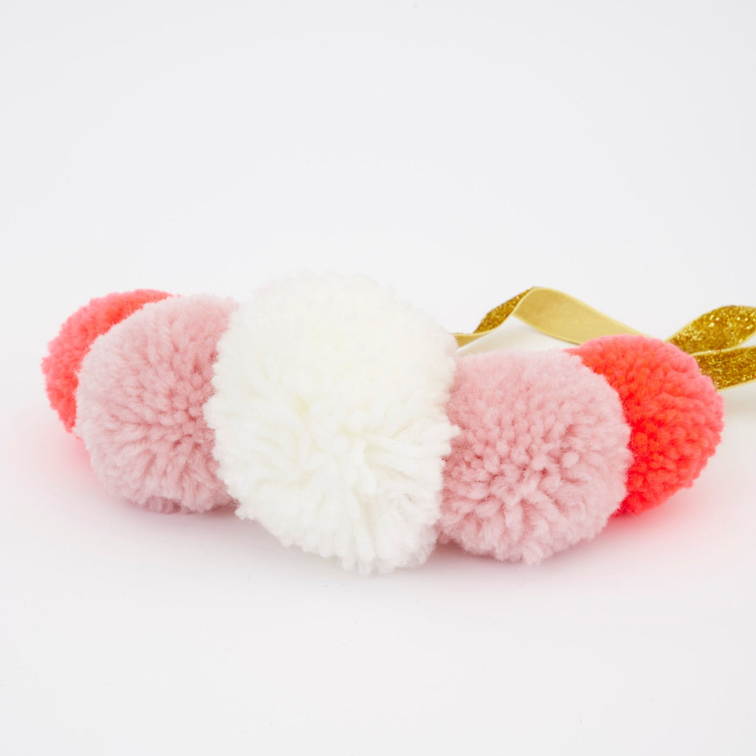 Pink Pompom Crown