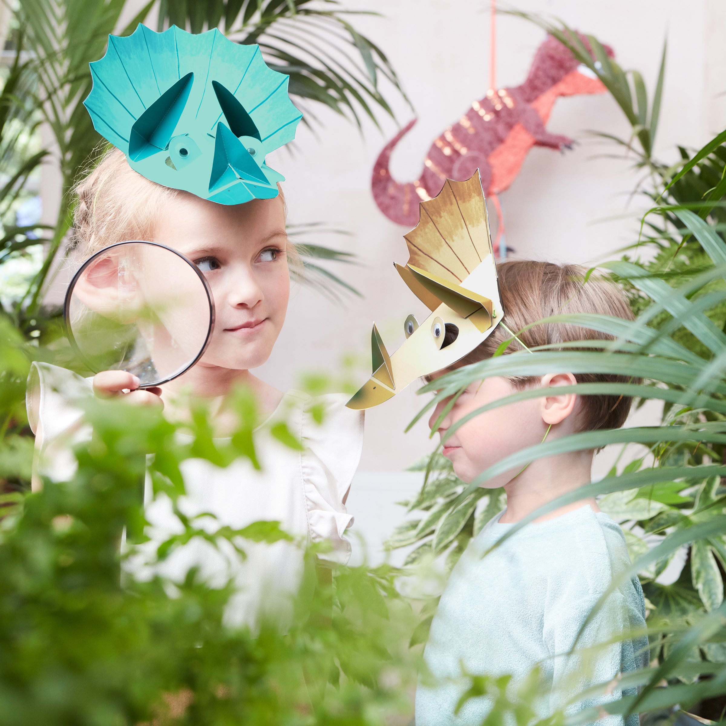 Our paper triceratop hats are just perfect for a dinosaur themed party.