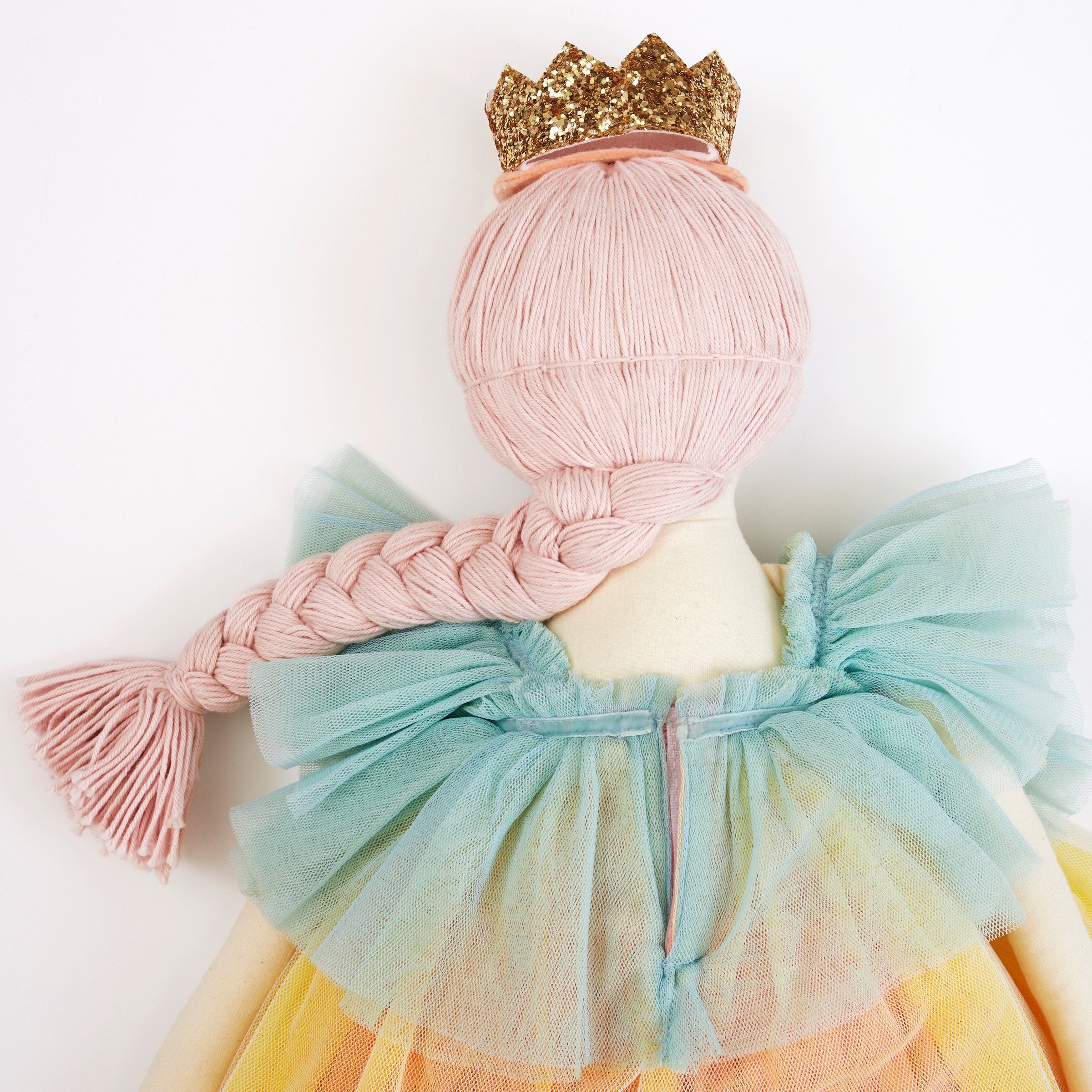 Gemma is a stunning princess toy with a tulle dress and gold crown.