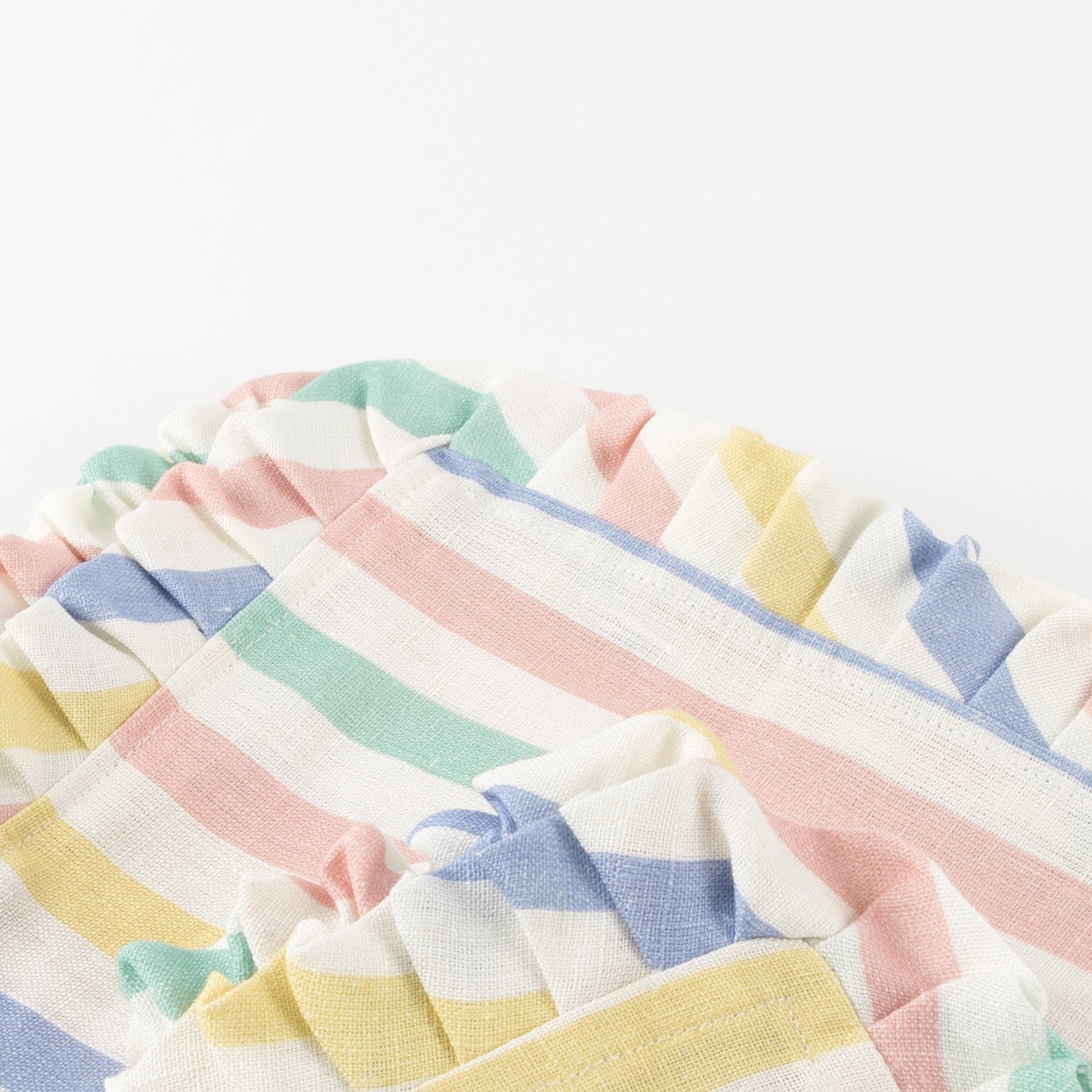 Multi Stripe Ruffle Fabric Napkins
