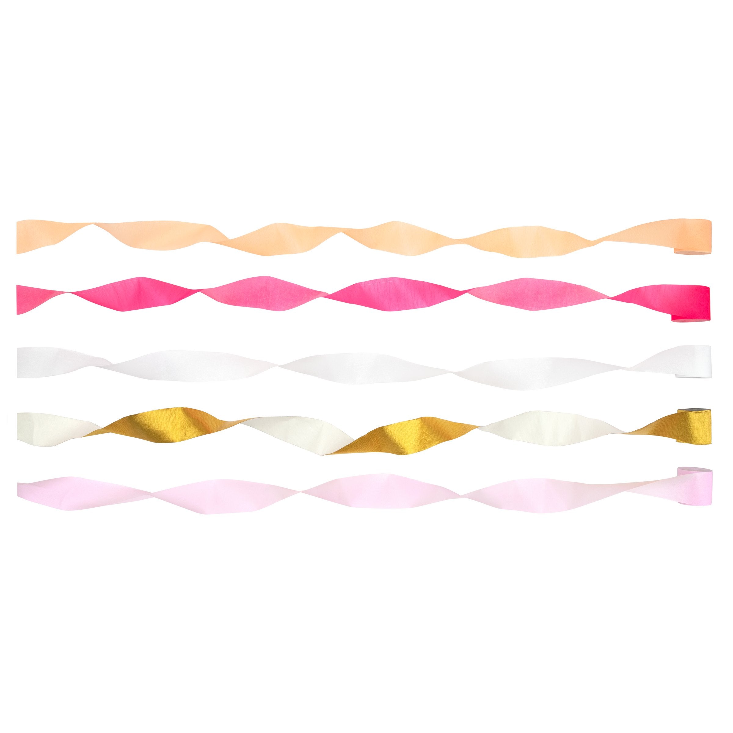 Streamers Paper 216ft Long 1.77in Wide Lovely Pink kits Crepe Paper  Streamers,3 Colors, Tassels Streamer Paper for Birthday Party, Class Party,  Family