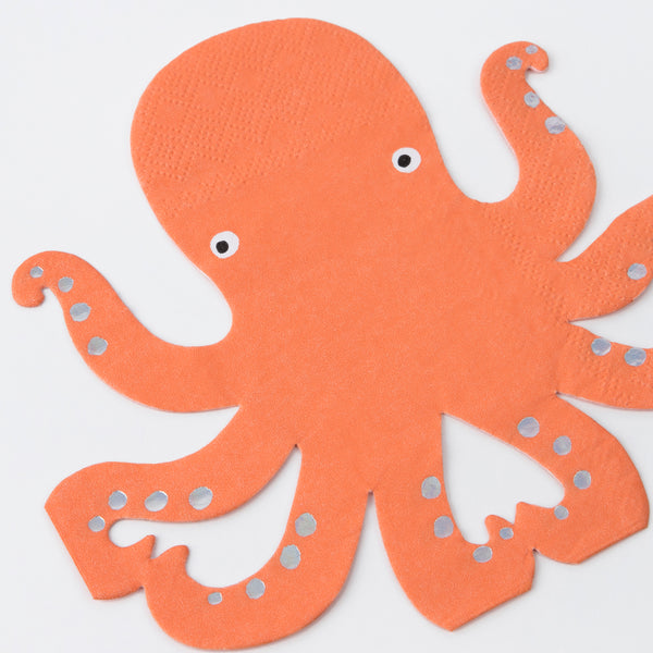 Our paper napkins are the perfect party napkins, featuring a delightful octopus. Image3