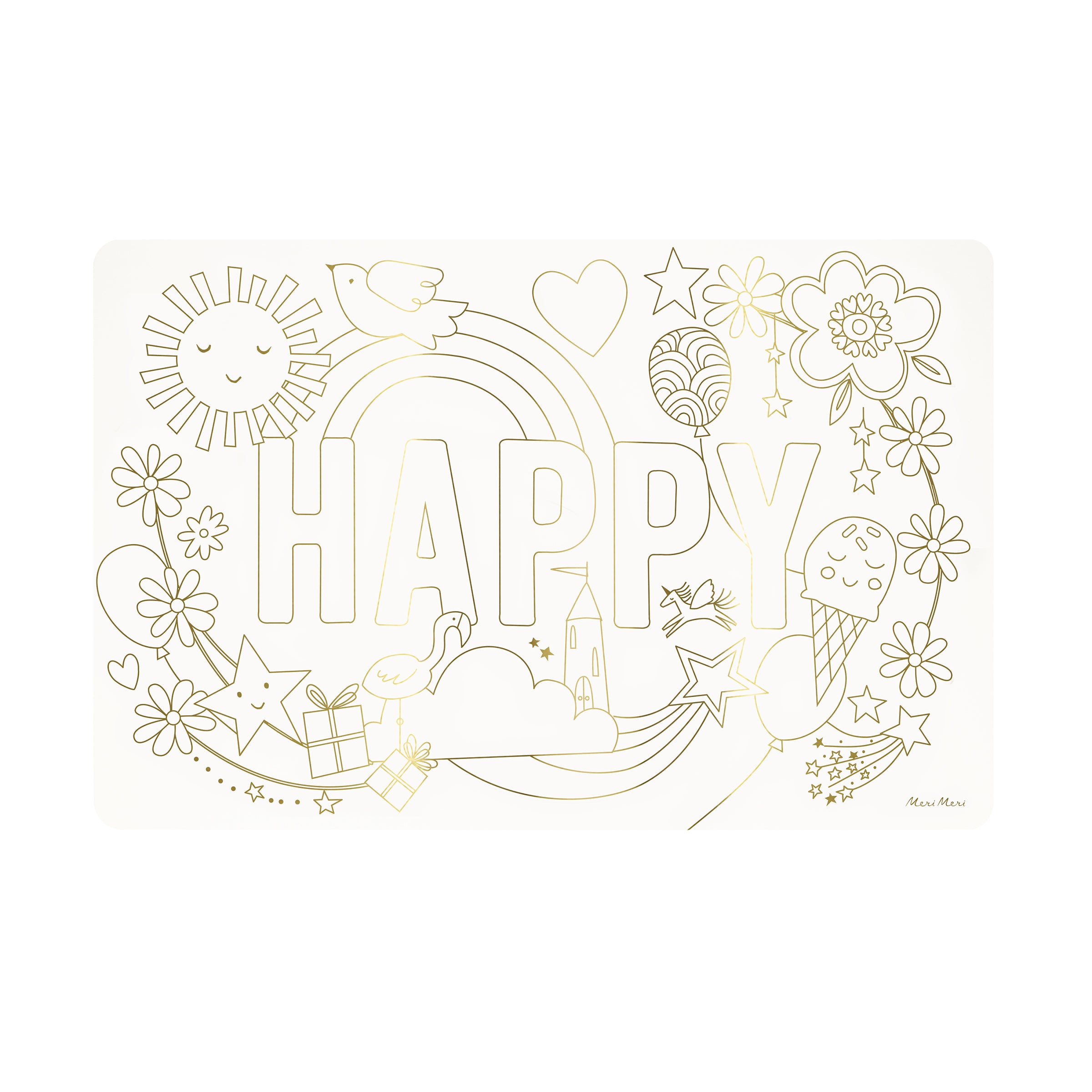 Coloring time is here, with out special kids placemats featuring happy illustrations.