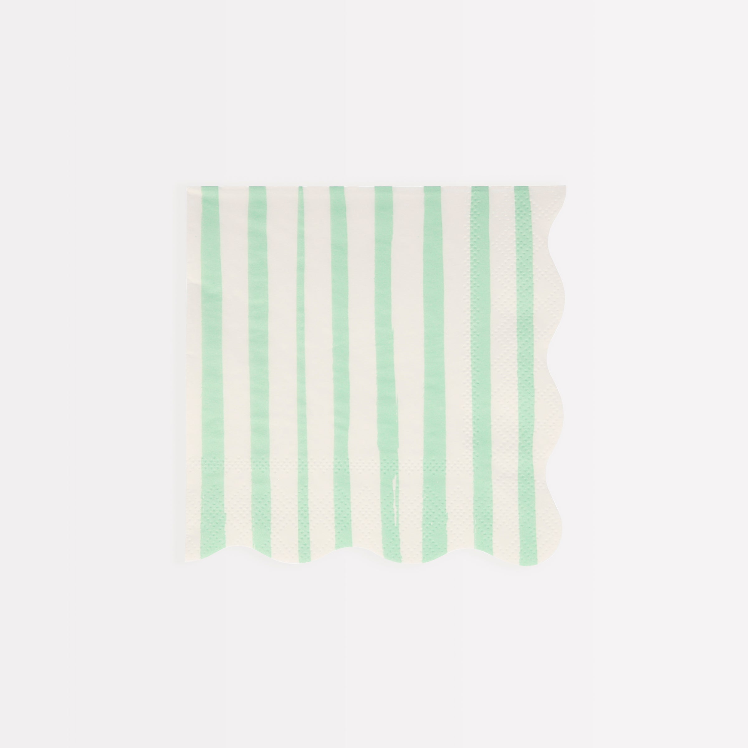Our paper napkins, with bright stripes, are the perfect scalloped napkins for special events.