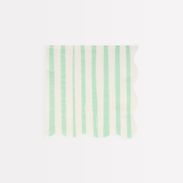 Our paper napkins, with bright stripes, are the perfect scalloped napkins for special events. Image1