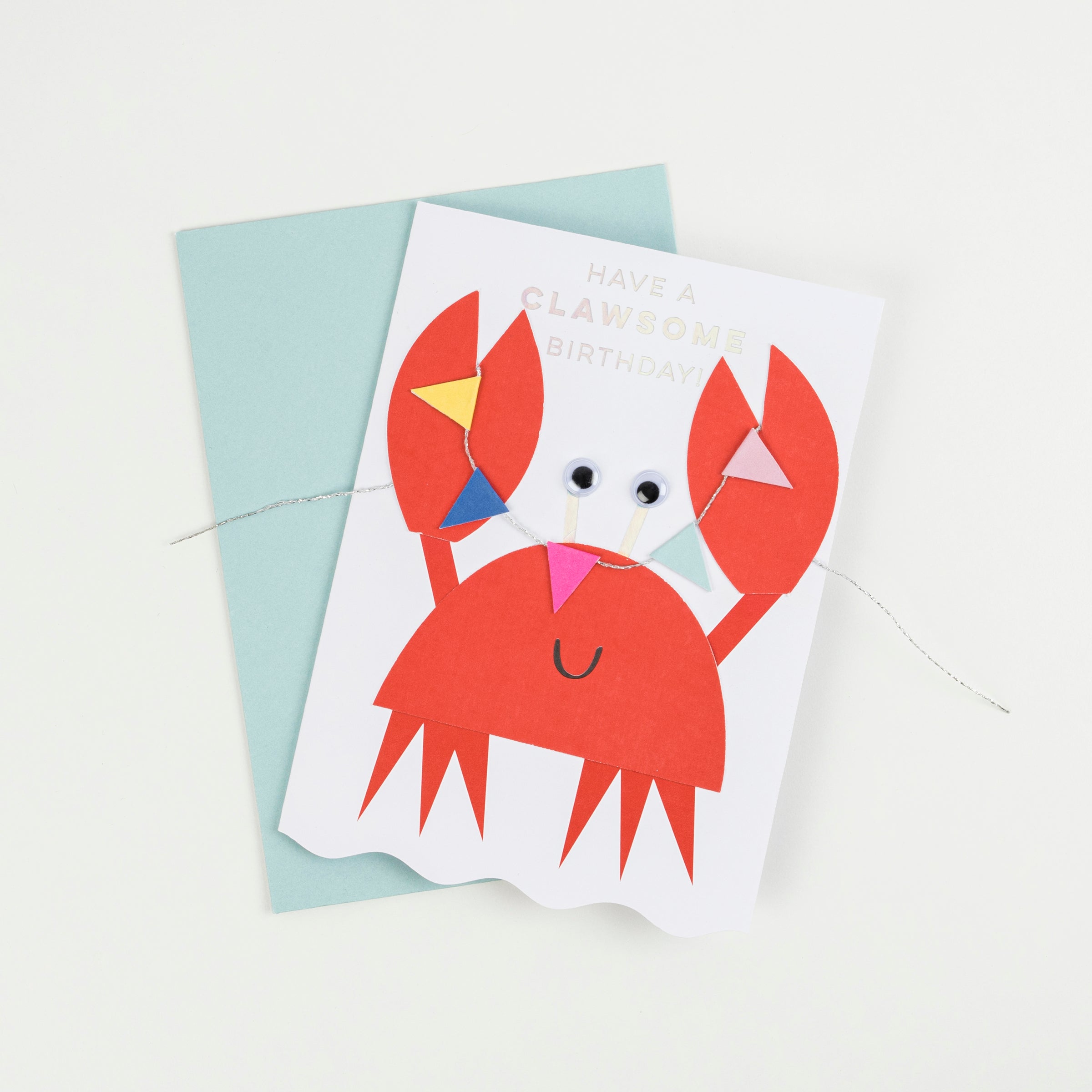 Crab With Bunting Birthday Card