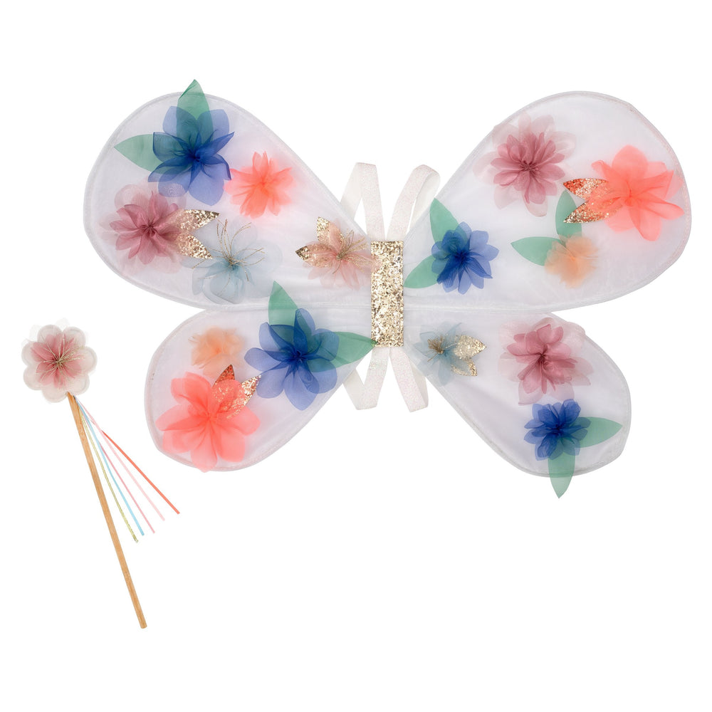 Organza flower wings and wand set