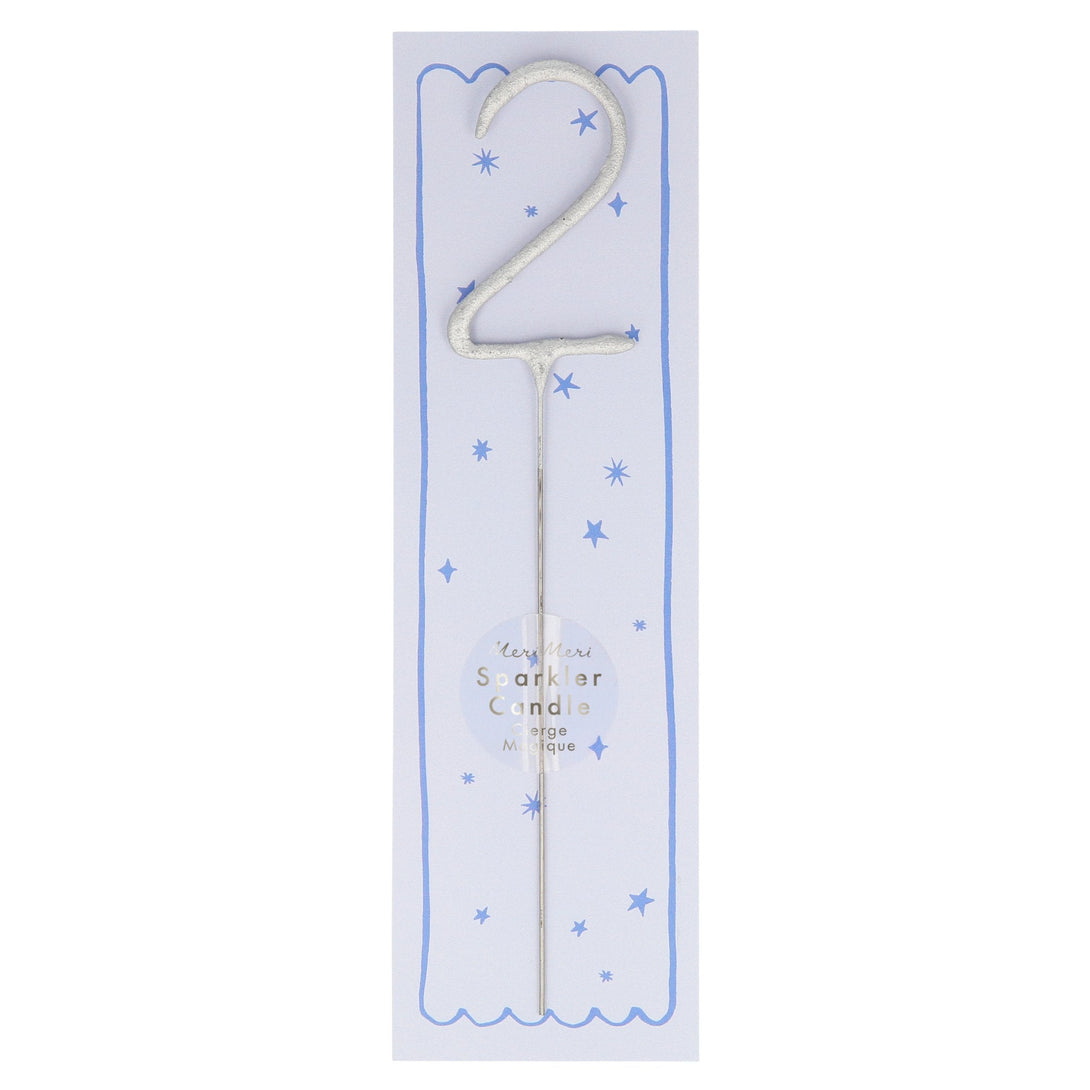 Silver Sparkler Numbers 0 To 9 Candles (Parent)