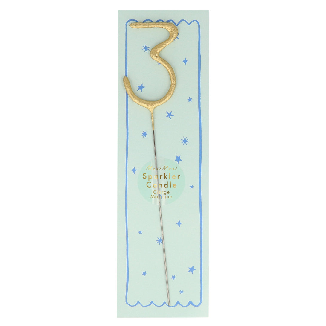 Gold Sparkler Numbers 0 To 9 Candles (Parent)