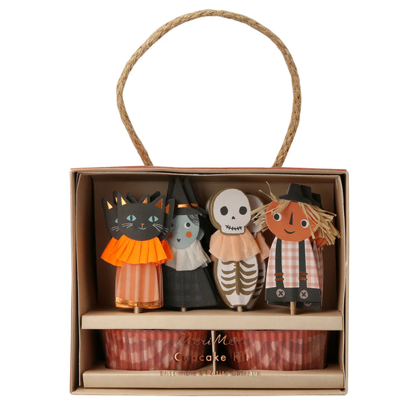 Our special Halloween cupcake kit includes Halloween cupcake decorations and cases.