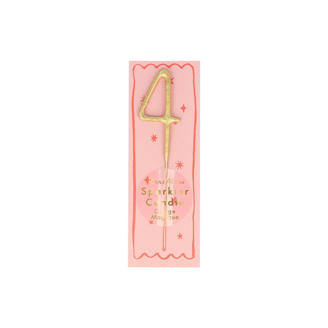 Gold Sparkler Numbers 0 To 9 Mini Candles (Parent)