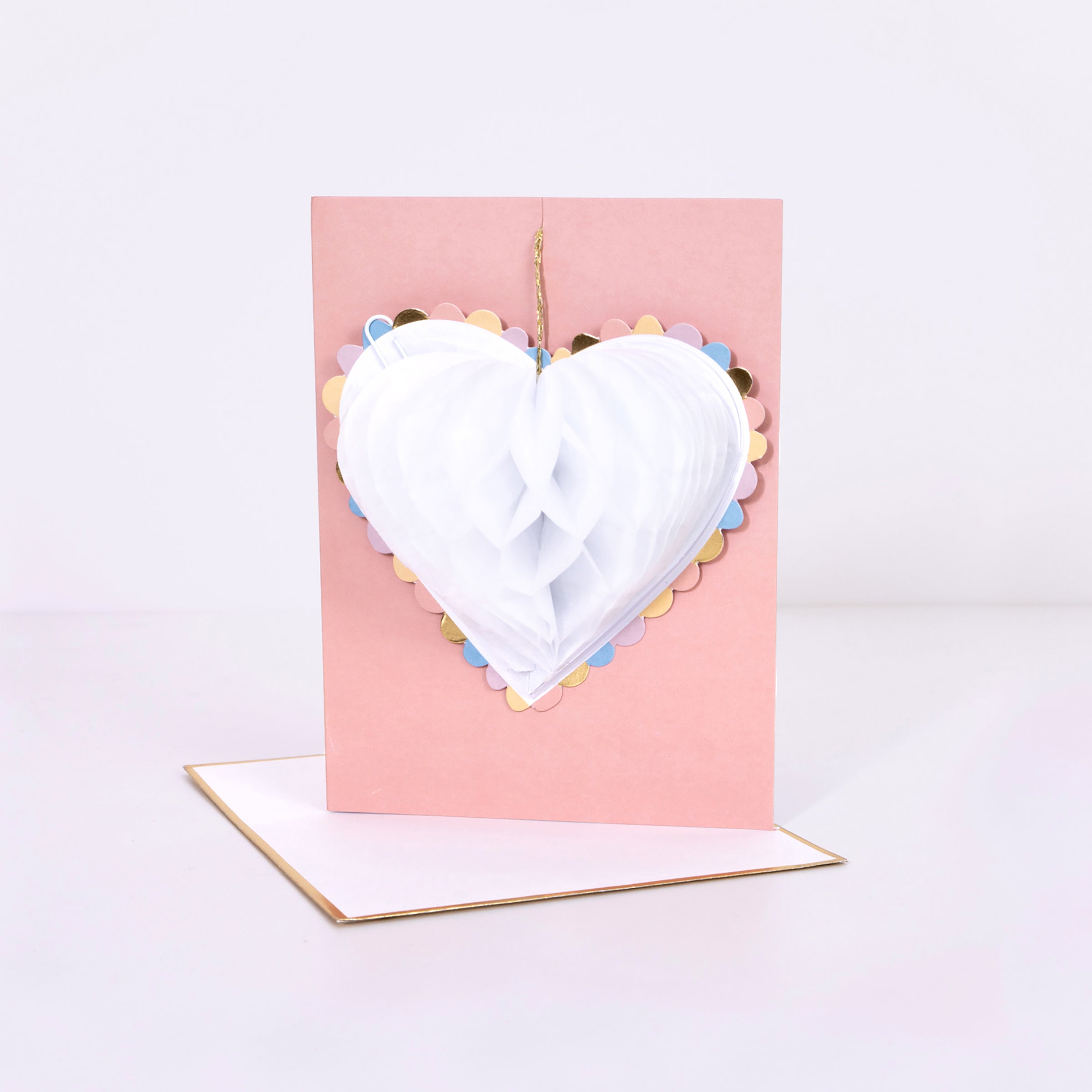 Honeycomb Heart Wedding Card